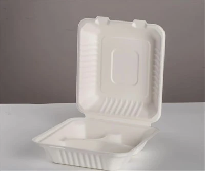 Bagasse 8- tommur þriggja marka ferningur kassi